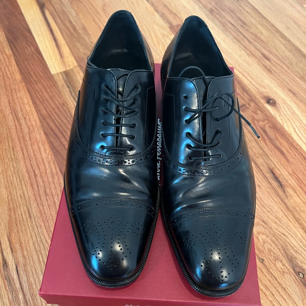 Salvatore Ferragamo Men’s Casey Cap Toe Lace-up Oxfords